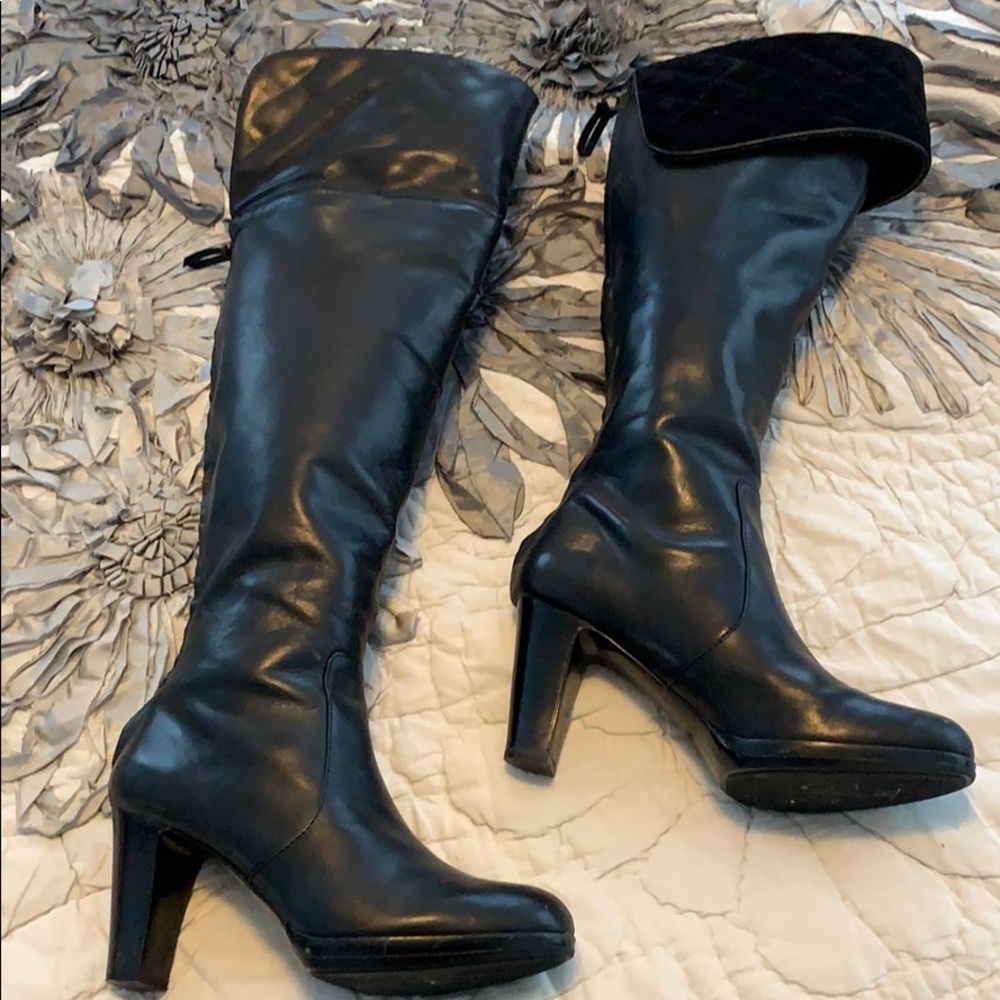 Thigh high black boots